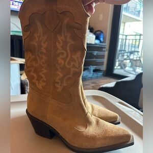 Zara suede cowboy boots